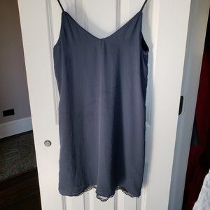 Zara navy lace trim mini dress - S